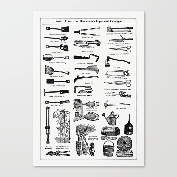 Garden Tools Implement Catalogue Canvas Print