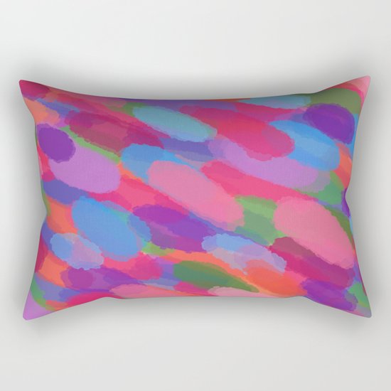 Rainbow Droplets Abstract Art Rectangular Pillow