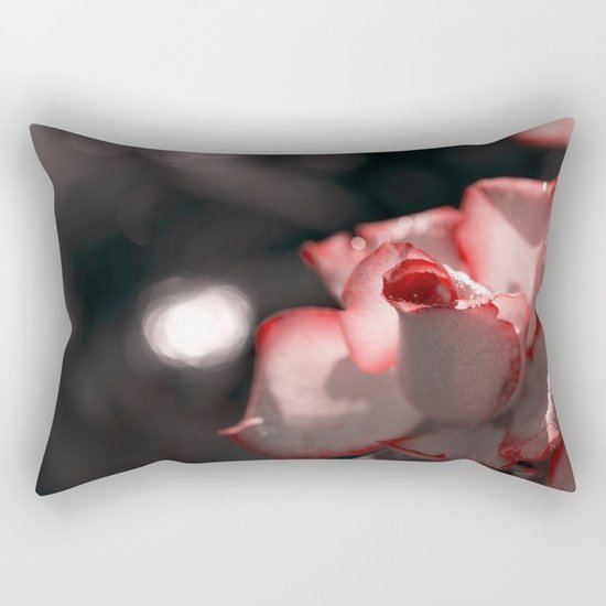 Pink floral Rose Flower - Flowers with sparkling waterdroplets on #Society6 Rectangular Pillow