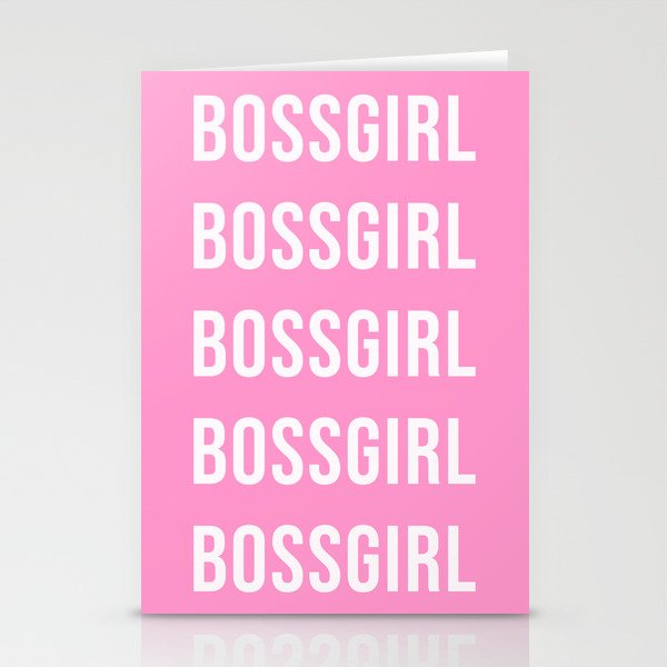 Bossgirl (pink background) Stationery Cards