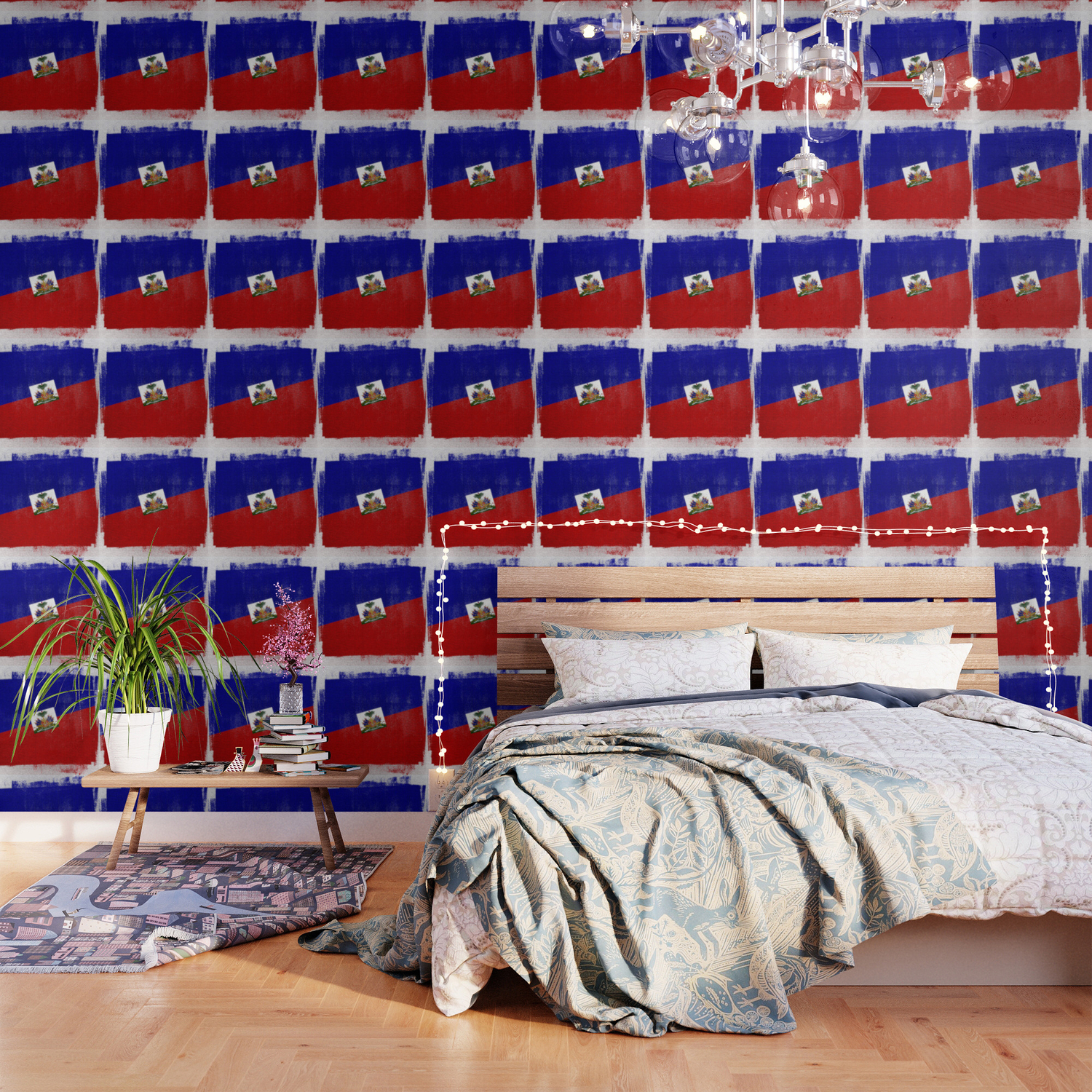 Haitian Distressed Halftone Denim Flag Wallpaper By Jlfotograffiti