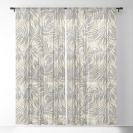 Areca Palms Vintage Hawaiian Tropical  Sheer Curtain