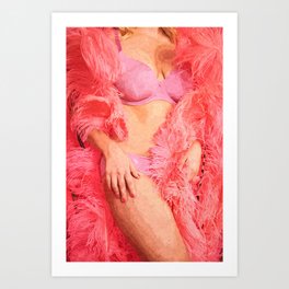 Pink Feathers but not a bird. Oil  painting Art Print