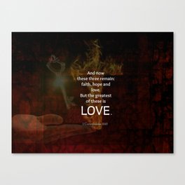 1 Corinthians 13:13 Bible Verses Quote About LOVE Canvas Print