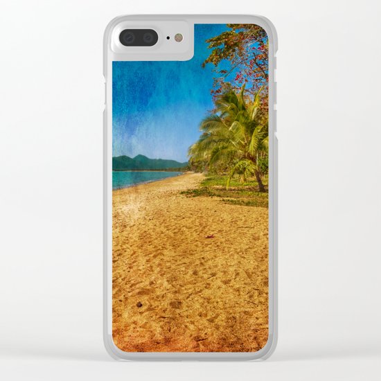 restful beach view Clear iPhone Case