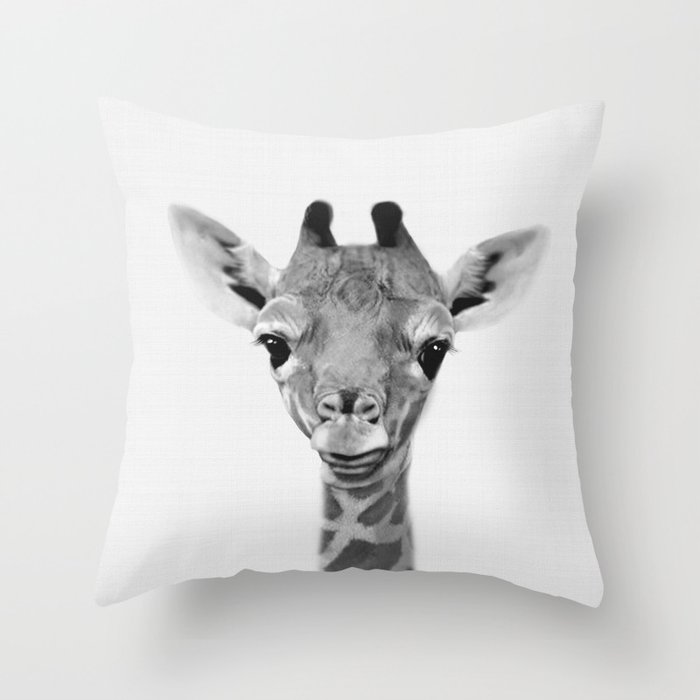 Giraffe Print Safari Nursery Animal Wall Art Throw Pillow By