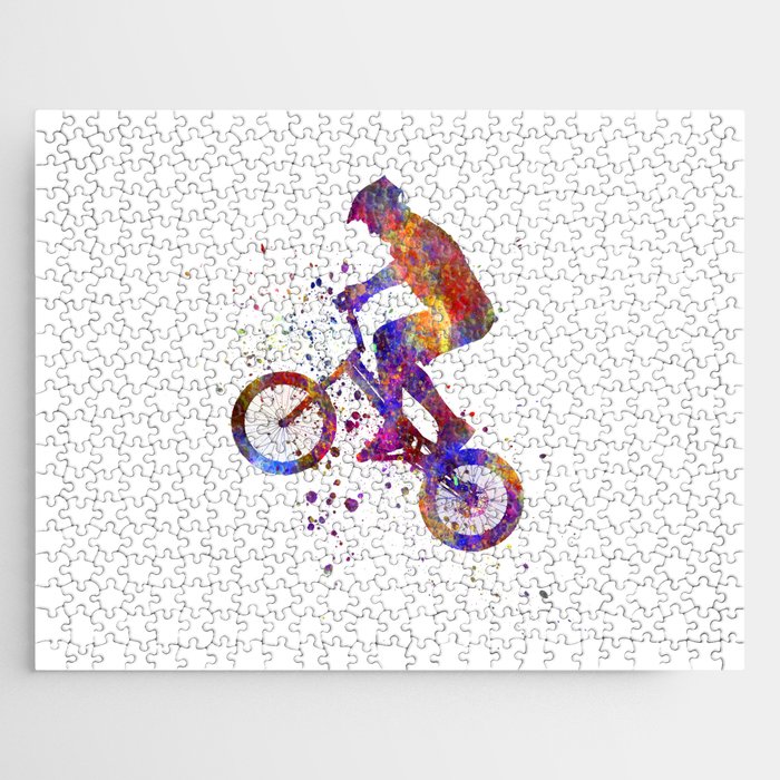 Watercolor bmx rider Jigsaw Puzzle