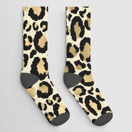 Gold Leopard Print Socks