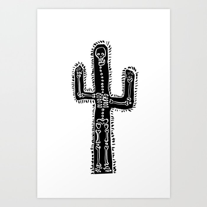Discover the motif CACTUS AND BONES by Yetiland as a print at TOPPOSTER