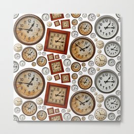 Old wall clocks background Metal Print