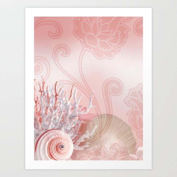 SEASHELL DREAMS | pink Art Print
