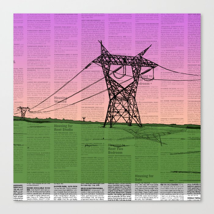 For Juliet (Powerlines-Classified) Canvas Print