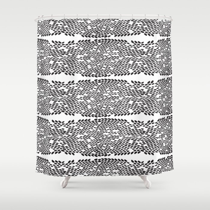 Snake Skin Scales Texture Seamless Pattern Black On White