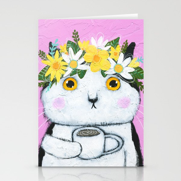 Midsummer Coffee Cat Stationery Cards