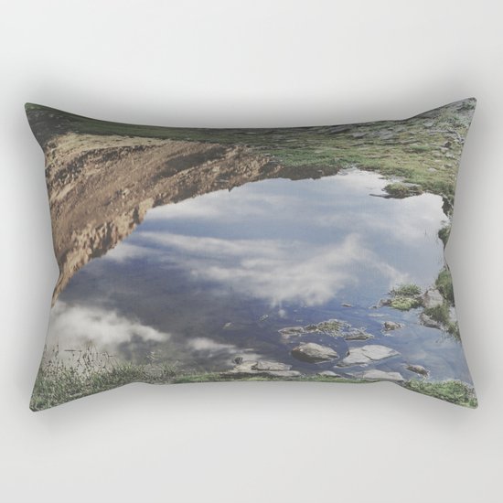 Dream Lake at the mountains. Retro Rectangular Pillow