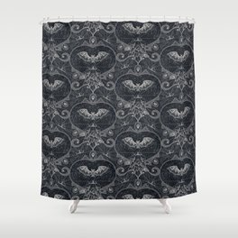 Gothic lace-bats-black Shower Curtain