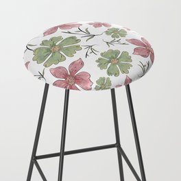 Spring Watercolor Floral Bar Stool