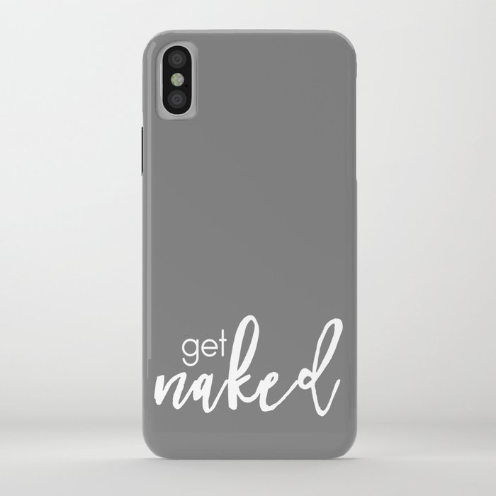 get naked // white on dark grey iphone case