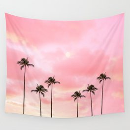 Palm Trees Photography | Hot Pink Sunset Wall Tapestry