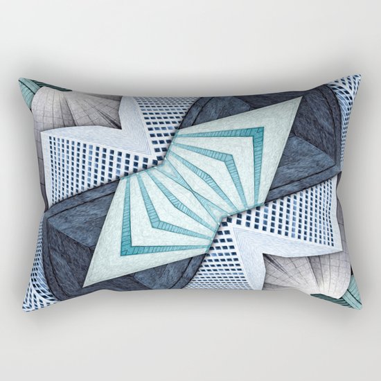 Abstract Structural Collage Rectangular Pillow
