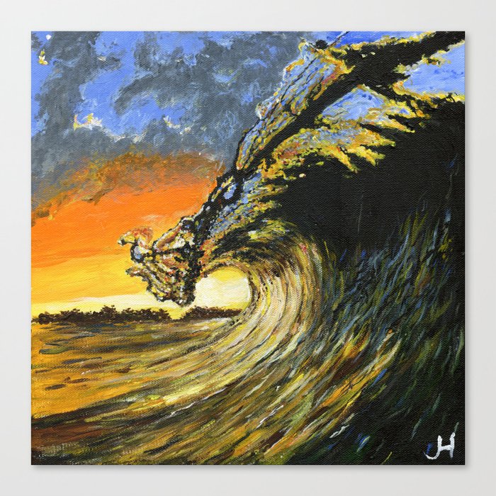 Big Wave at Sunset Canvas Print