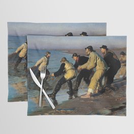 Fishermen Hauling a Net at the Skagen North Beach, 1883 by Peder Severin Kroyer Placemat