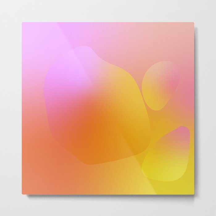 Color Gradient - Colorful Bright Abstract Art Design Pattern in Pink Red and Yellow Metal Print