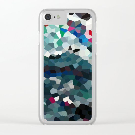 Emerald Sea Green Moon Love Clear iPhone Case