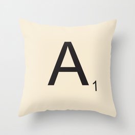 Scrabble Lettre A Letter Throw Pillow
