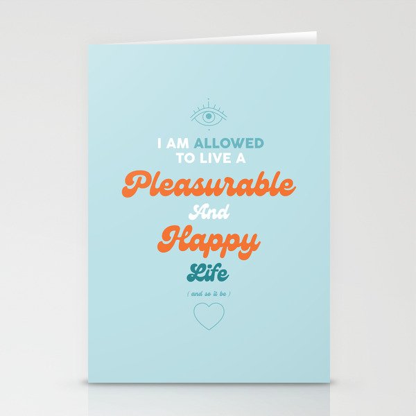 Pleasurable And Happy Life - Mantra Stationery Cards