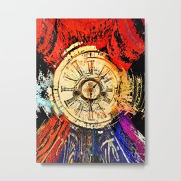 Traditional antique clock face and Roman numerals shown in conceptual abstract futuristic background Metal Print | Photo, Time, Abstract, Timeless, Endlesstime, Passageoftime, Clock, Measure, Primetime, Romannumerals 