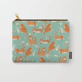 Bad Orange Tabby Cats Knocking Things Over Carry-All Pouch