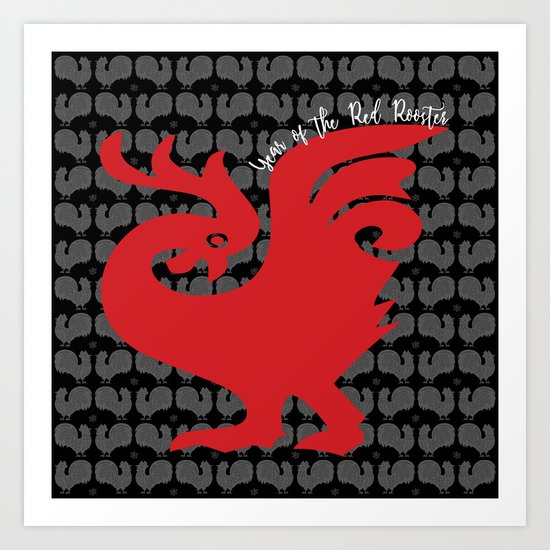 Year of the Red Rooster Art Print