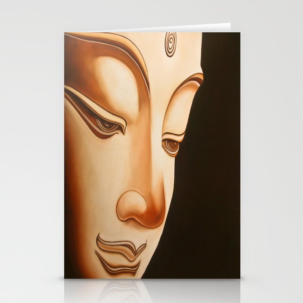 Tranquil oil painting of a peaceful Buddha  Stationery Cards
