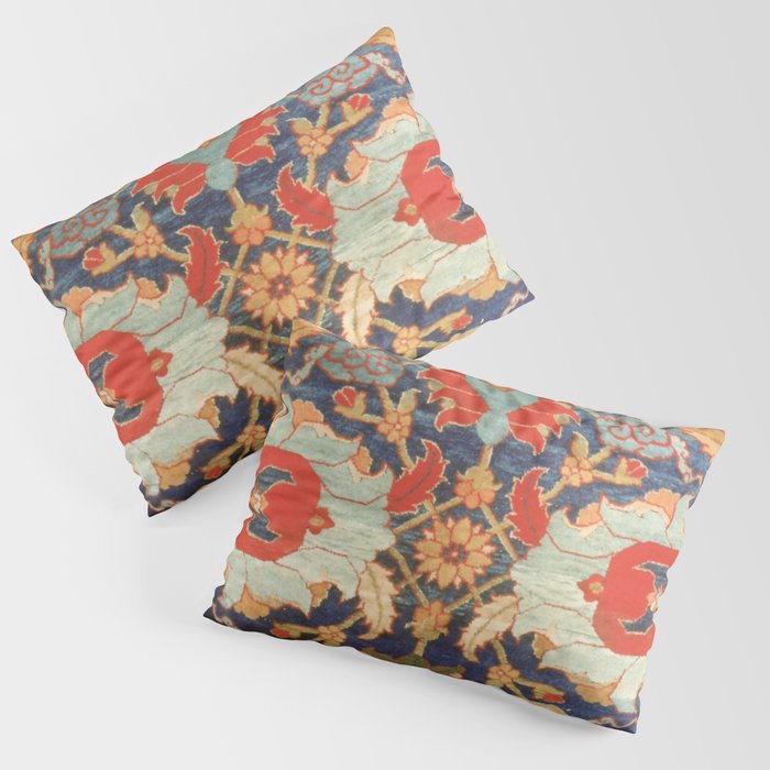 Indian Antique Floral Rug Print Pillow Sham
