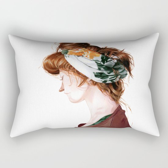 Red Head Rectangular Pillow