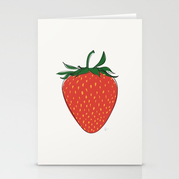 Strawberry Red Pattern Stationery Cards