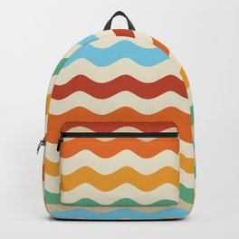 Sea Waves (Stylized Patterns 19) Backpack | Pattern, Fashionable, Stylized, Patterns, Bright, Sea, Joyfulness, Seas, Bold, Optimist 