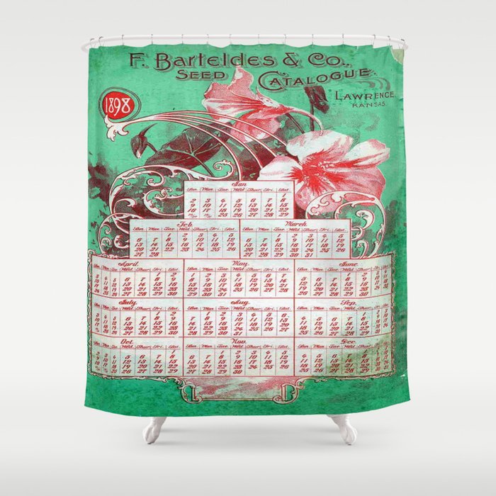 Vintage poster - F. Barteldes Seed Calendar Shower Curtain