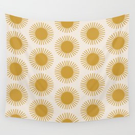 Golden Sun Pattern Wall Tapestry