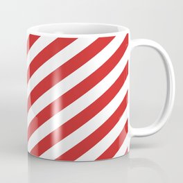 Red and White Candy Cane Stripes, Thick Angled Lines Festive Christmas Coffee Mug