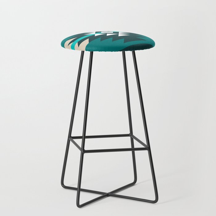 Aztec design in turquoise color Bar Stool