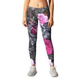 Rosebush Pink Rose Flowers Floral Painting Leggings | Flowers, Spring, Shabbychic, Pink, Decorative, Paintingwatercolor, Springtime, Painting, Blooming, Style 
