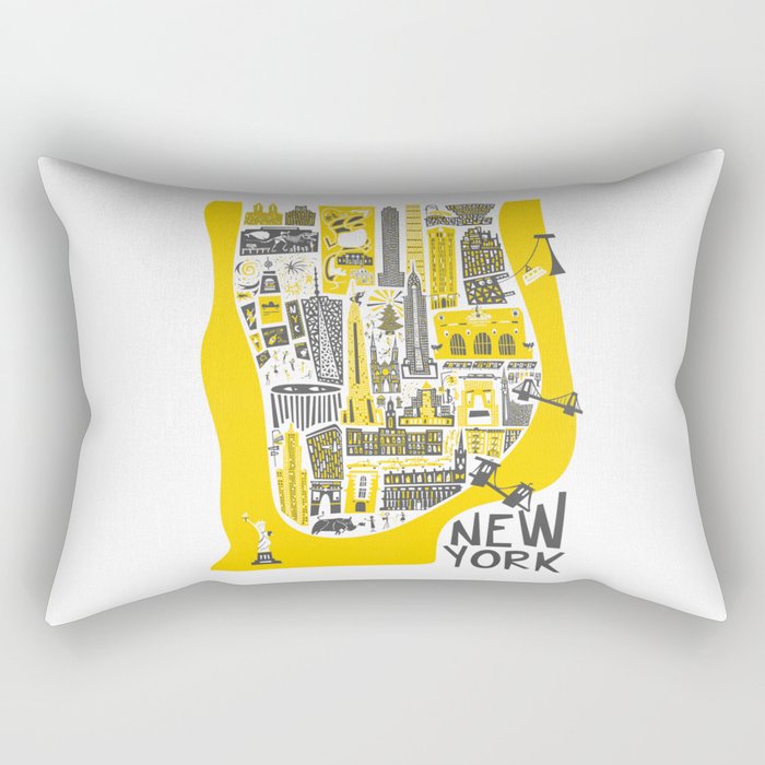 Manhattan New York Map Rectangular Pillow