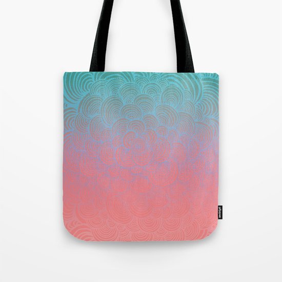 Ombre Clam Shells - Mint, Peach, Purple and Pink Tote Bag