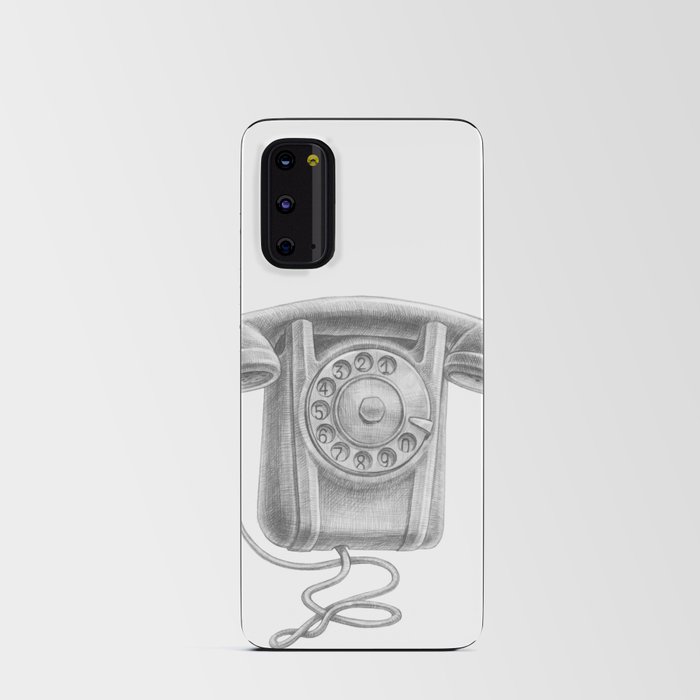Retro rotary dial phone pencil draw Android Card Case