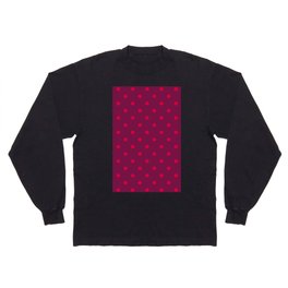 Retro polka dots burgundy red Valentine's Long Sleeve T-shirt