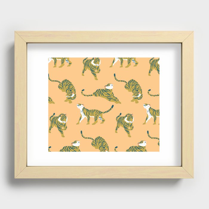 Jungle cat pattern Recessed Framed Print