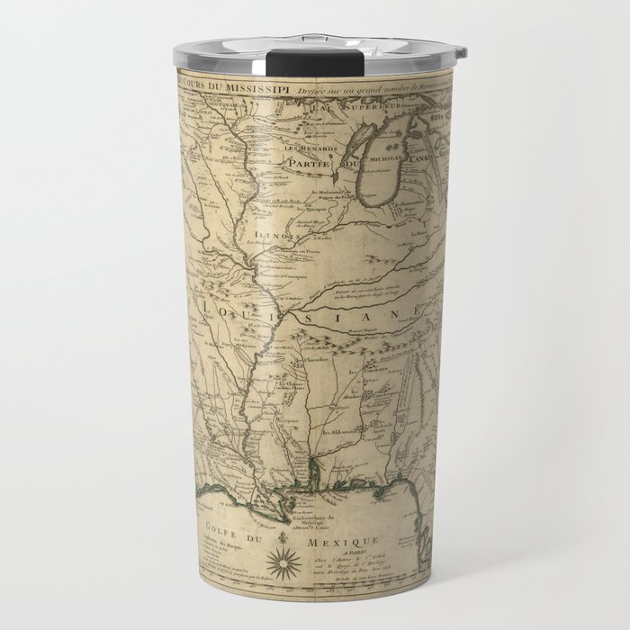Map of America from Rio Grande River to Hudson River (1718) Travel Mug