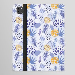 Winter blue leaves abstract pattern iPad Folio Case